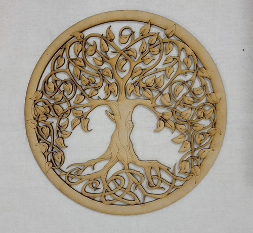 Imagen 3 de 4 de Mandala Árbol De La Vida Madera Mdf Corte Laser Decoración