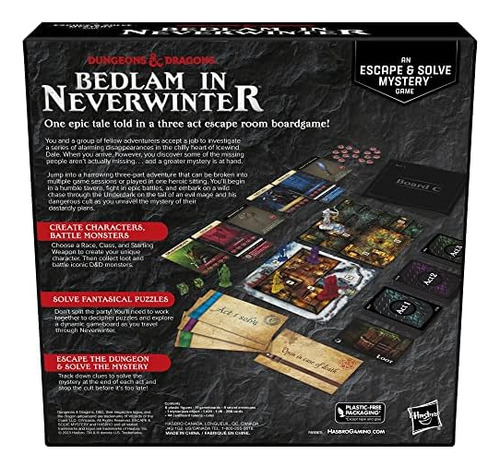 Juego De Mesa D&d Bedlam In Neverwinter: Aventura Épica
