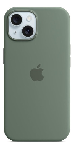 Funda Original Apple Silicona Magsafe iPhone 15 Ciprés