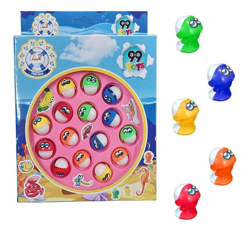 Pega Peixe Jogo Infantil Brinquedo De Pescaria 19 Pçs Rosa