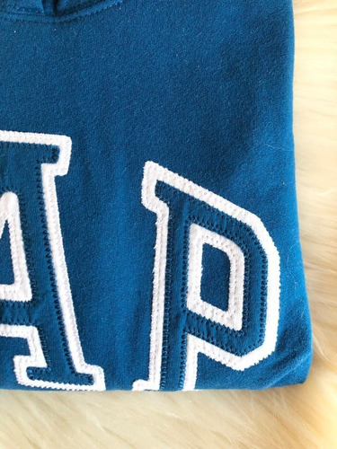 Poleron Gap Mujer Azul Con Capucha Y Bolsillos