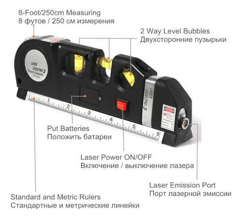 Medidor De Nivel Láser Horizontal, Freetool