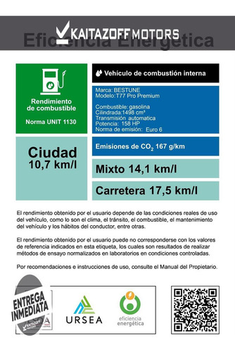 Bestune T77 Pro Premium 1.5 2025 0km