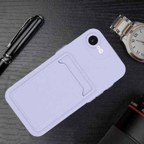 Capa Tpu Para iPhone 16e Com Slot Para Cartão