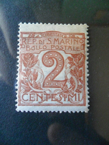 Estampilla San Marino 1921 Dos Sentimi