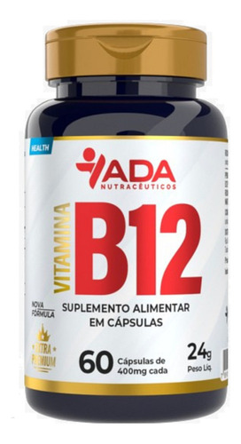 Vitamina B12 (metilcobalamina) 60 Cápsulas 400mg Sabor Sem Sabor