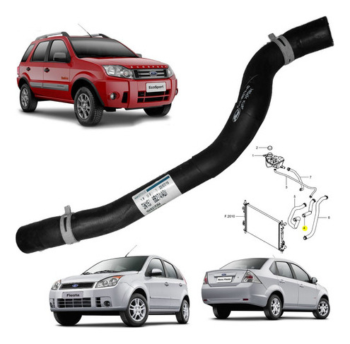 Mangueira Superior Radiador Ecosport 2005 A 2012 1.6 Flex