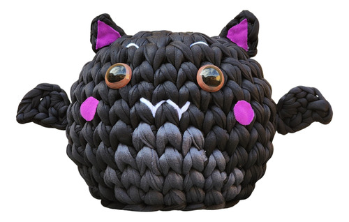 Morceguinho Fio De Malha | Peso De Porta | Crochê Morcego Preto