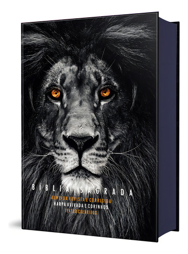 Bíblia Arc Capa Dura Letra Grande Com Harpa - Textos Coloridos - Leão Pb, De João Ferreira De Almeida. Única, Vol. Único. Editorial Edifique, Capa Dura Em Português