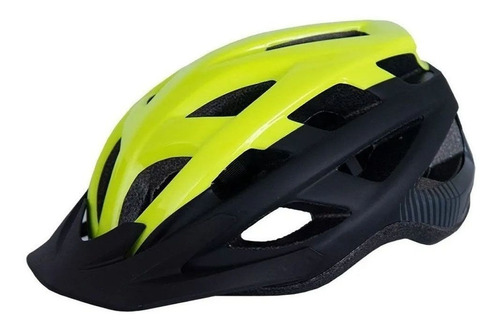 Capacete Asw Bike Fun Preto E Amarelo Fluor Com Led Traseiro