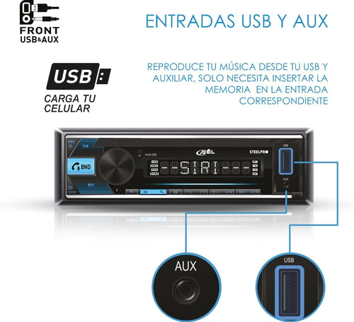 Imagen 4 de 8 de Autoestereo 100w X4 Max Desmontable Axel Premium By Steelpro