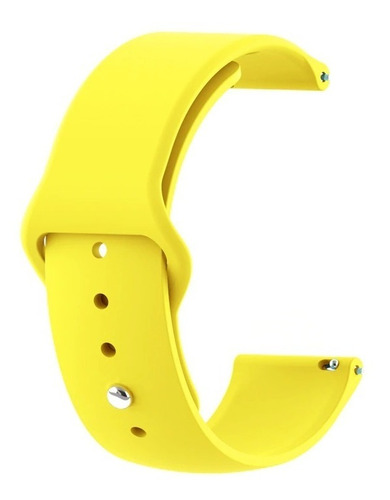Correa Deportiva Lisa Premium + Mica Para Amazfit Gts 2 Mini Amarillo Ml
