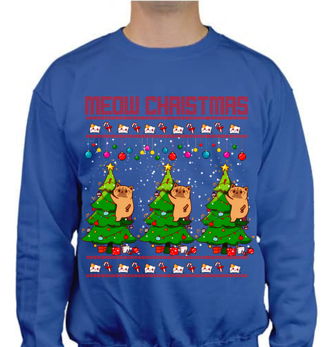 Sudadera Ugly Sweater Navidad - Gatito En El Árbol - Regalo