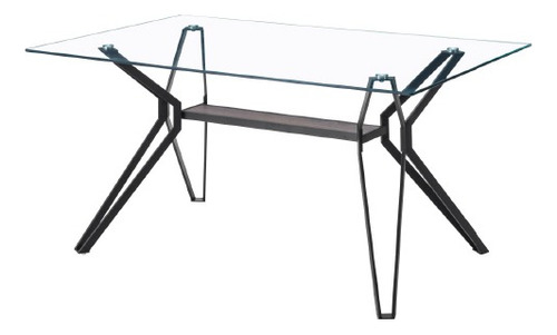 Mesa De Comedor  Mount Negro Këssa Muebles Tapa Transparente