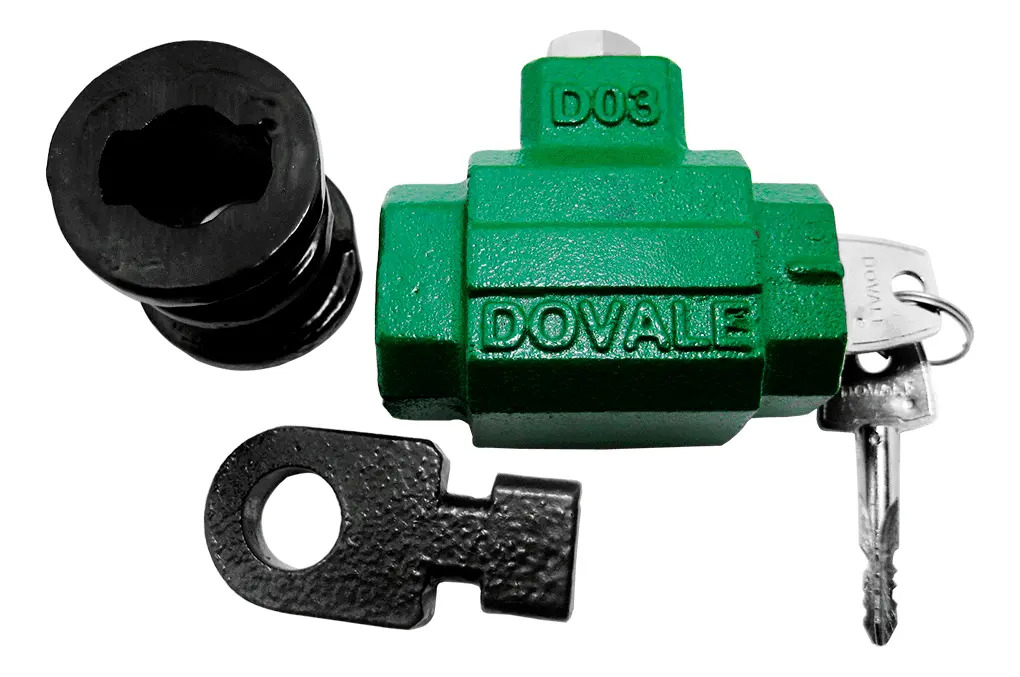 Fechadura Cadeado De Chão Trava Para Porta De Aço Dovale Cor Verde