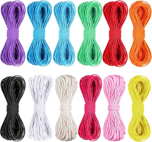 131 Yardas De Cordón Elástico Multicolor De Abalorios...