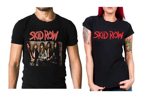 Camiseta Estampada Hombre Bandas Skid Row Rocker Moda