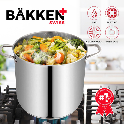 Olla De Acero Inoxidable 24 Cuartos Con Tapa De Vidrio Templ