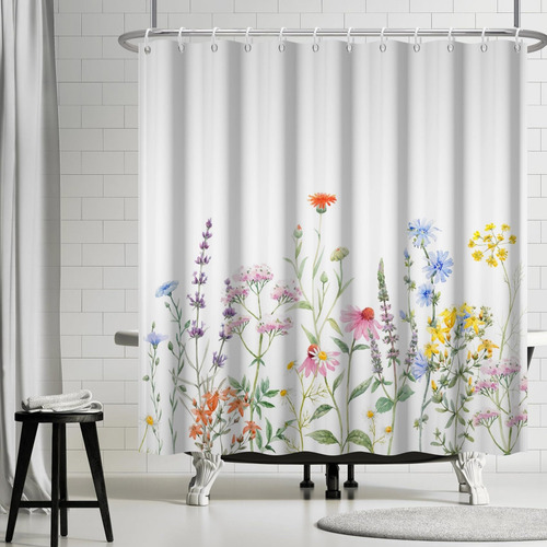 Cortina De Ducha De Flores, Cortina De Baño De Flores
