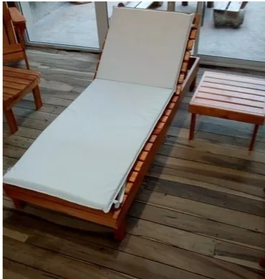 Imagen 3 de 3 de Colchoneta P/ Reposera En Ecocuero Impermeable 185 X 65 X 5