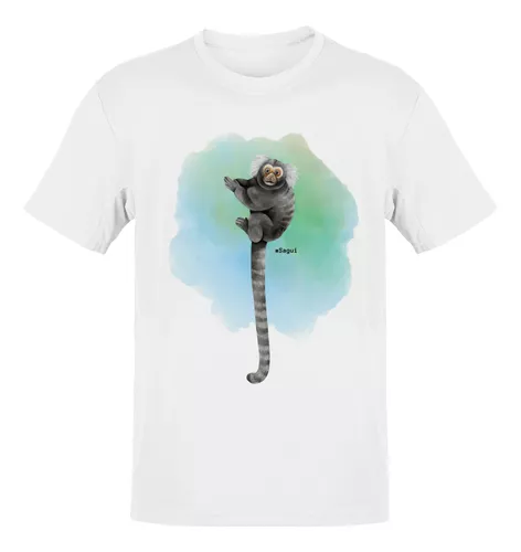 Camiseta Infantil Macaco Filhote Animal Fofo Desenho