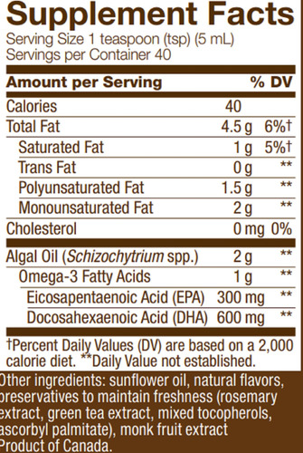 Nature's Way Nutravege Omega-3 Plant Based Liquid Supplemet