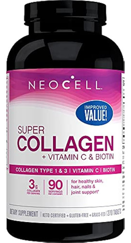 Neocell Super Collagen + Vitamin C & Biotin, Suplemento Diet