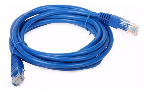 Cable De Red 10 Mts Armado Patch Cord Utp Pc Cat.5e Azul
