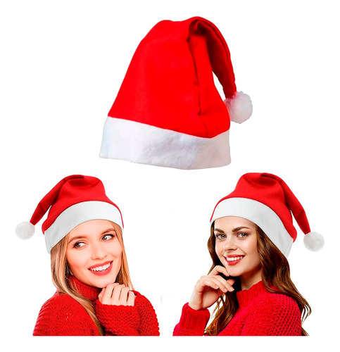 12 Gorros De Santa Sombrero Navidad Gorra Posadas Diciembre