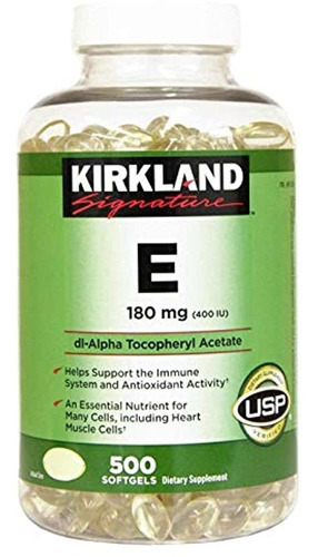 Kirkland Signature Vitamin E 400 I.u.500 Cápsulas Blandas Po