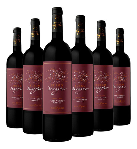 Vino Fuego Negro Petit Verdot - Malbec 6x750cc Casa Montes