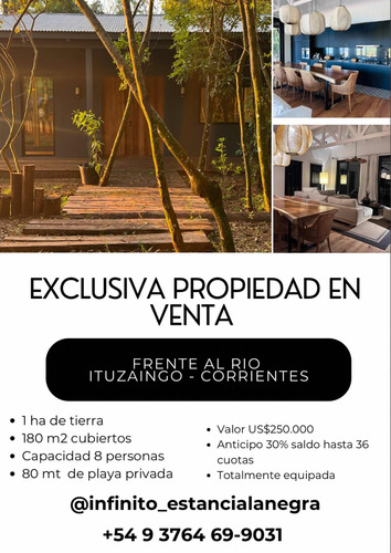 Casa De 180 Mt ,con Playa Sobre Río Paraná. Ituzaingo, Provincia De Corrientes, Seguridad 24 Hs, Capacidad 8 Personas, De Lujo, Totalmente Equipada, Casa De Casero Equipada Independiente, Alq Tempor