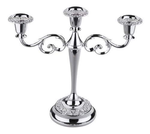 Candelabro Chapado En Plata Con Acabado Especial, No Se Desl