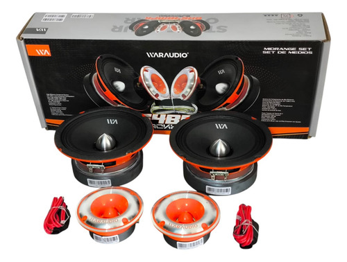 Set De Medios Rango War Audio Bh64bmpk + Aumentos Open Show Color Negro