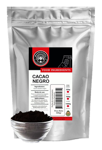 Cacao Negro X500g En Polvo - g a $70