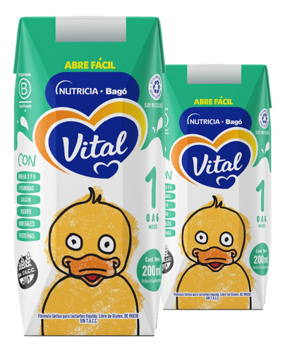 Vital 1 Leche Maternizada Formula Liquida Brick 200ml X 48un