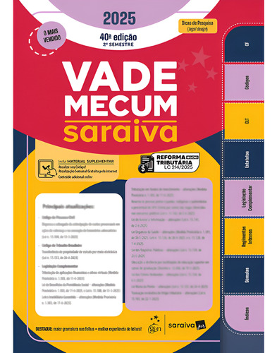 Vade Mecum Saraiva Tradicional - 2.semestre De 2025