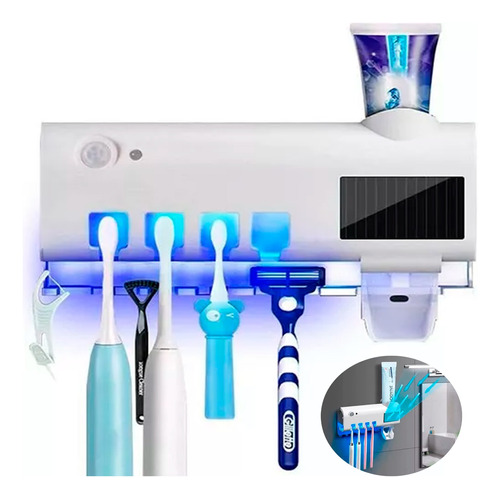 Dispenser Dental Porta Cepillos Luz Uv Para Baño 90501