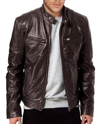 Chaqueta De Piel De Cordero Genuina Para Hombre