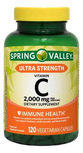 Vitamina C 2000 Mg, 120 Cápsulas Spring Valley,
