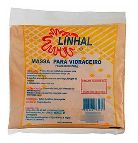 Massa P/ Vidraceiro Vidro 500g Profissional Linhal 10 Unid.