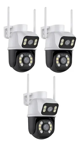 Kit 3 Camera Segurança A28 App Icsee Prova D'agua Lente Dupla Cor...