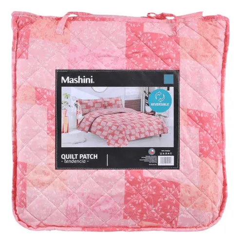 Quilt 2 Plazas Cosido Patchwork Virgo