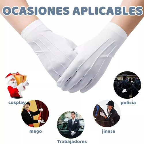 ** 10 Pares Guantes Blancos Algodón For