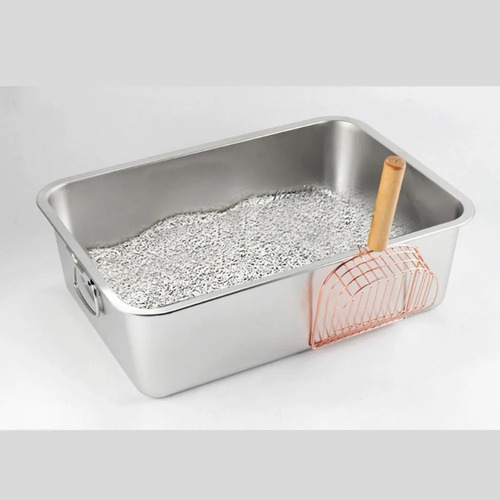 Caja De Arena Para Gatos, Inodoro Para Gatitos, De Acero, Nu