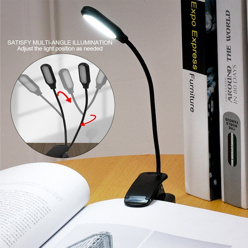 Lampara Led De Escritorio Util Recargable Flexible Con Clip