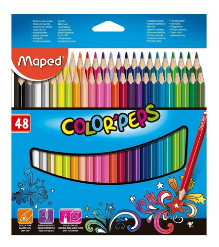 Lapices De Colores Maped Color Peps 48 Lapices Triangulares