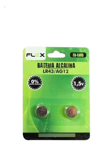 Bateria Botão Alcalina Fx-lr05 Lr43 Ag12 1.5v Cartela Com 2