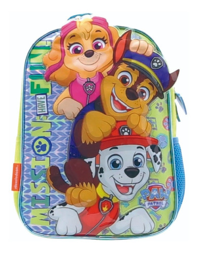 Mochila Paw Patrol Patrulla 30cm Espalda 12 Jardin Niño