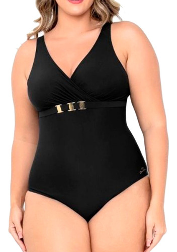 Maio Modelador Plus Size Sem Bojo Alças Largas Banho De Mar